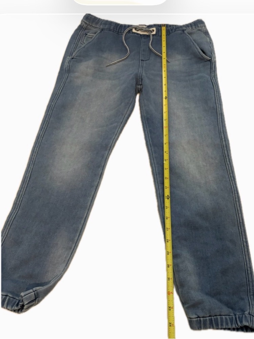 Roxy Beach Denim Jogger Pants Small Drawstring Blue